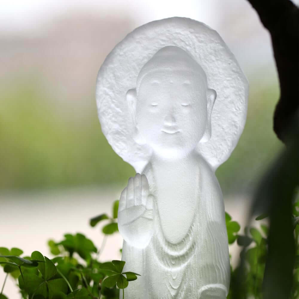 LIULI Crystal Art Crystal Buddha Figurine, "Free Mind Out of Humility"
