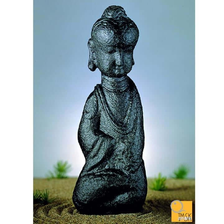 LIULI Crystal Art Crystal "Free Mind in Weal or Woe" Buddha Figurine in Green & Purple