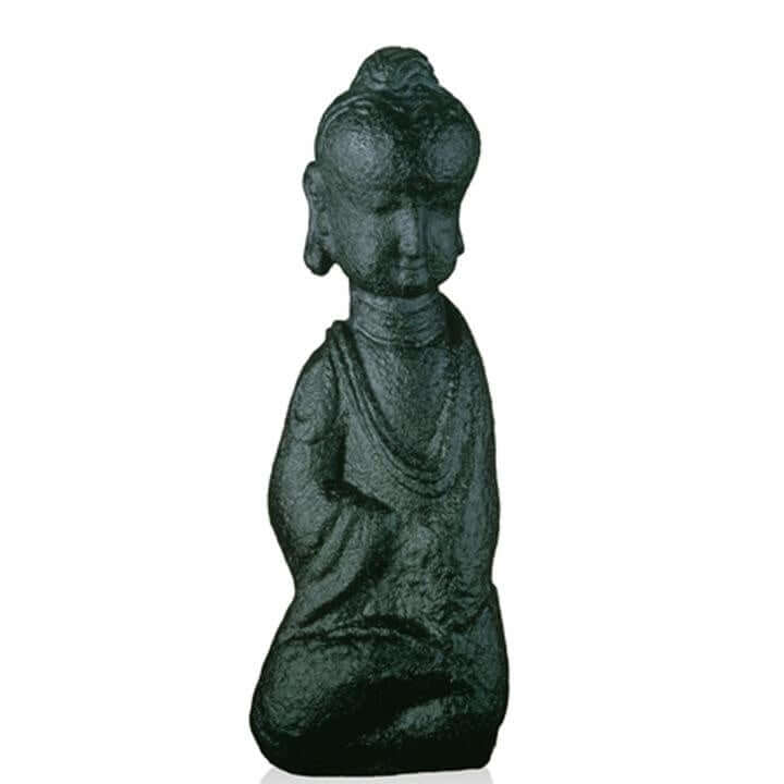LIULI Crystal Art Crystal "Free Mind in Weal or Woe" Buddha Figurine in Green & Purple