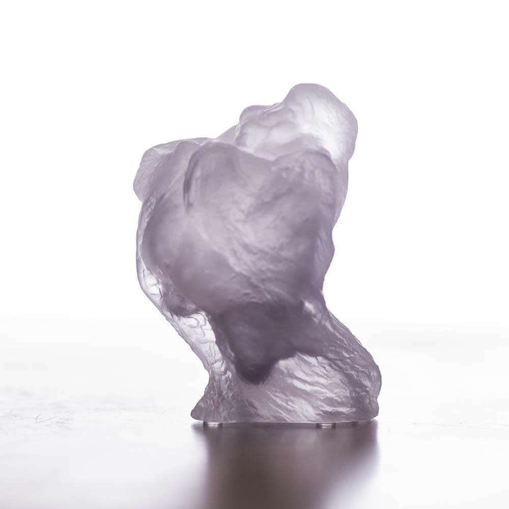 LIULI Crystal Art Crystal Buddha, Matreiya, Happy Buddha, Great Joy-All Encompassing, Purple Powder *Showroom Sample*